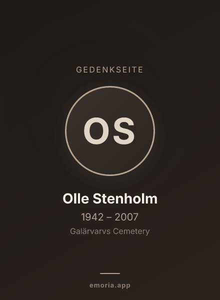 Gedenkportrait von Olle Stenholm