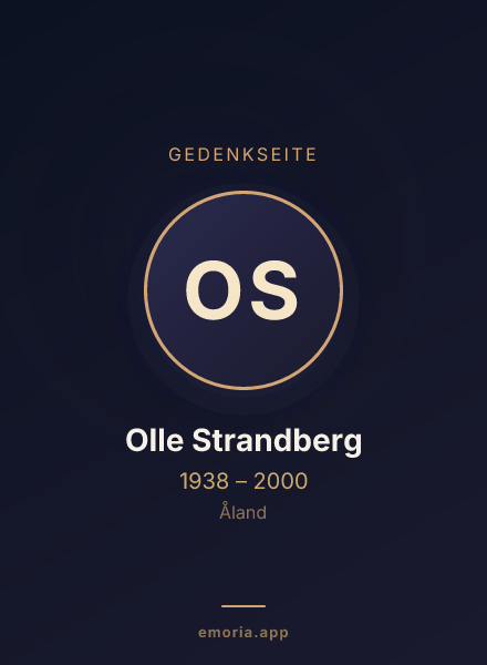 Gedenkportrait von Olle Strandberg