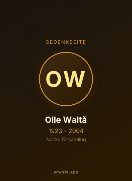 Gedenkportrait von Olle Waltå