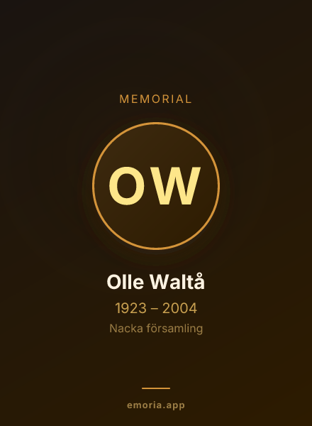 Memorial portrait of Olle Waltå