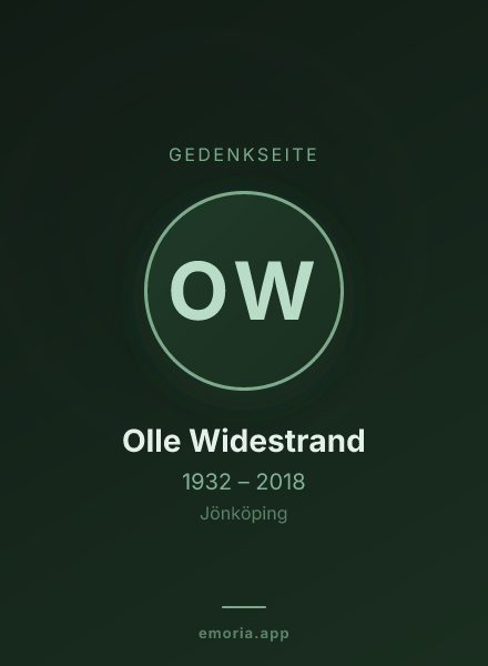 Gedenkportrait von Olle Widestrand
