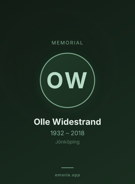 Memorial portrait of Olle Widestrand