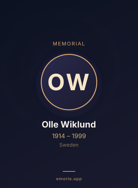 Memorial portrait of Olle Wiklund