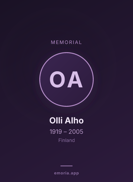 Memorial portrait of Olli Alho