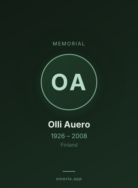 Memorial portrait of Olli Auero