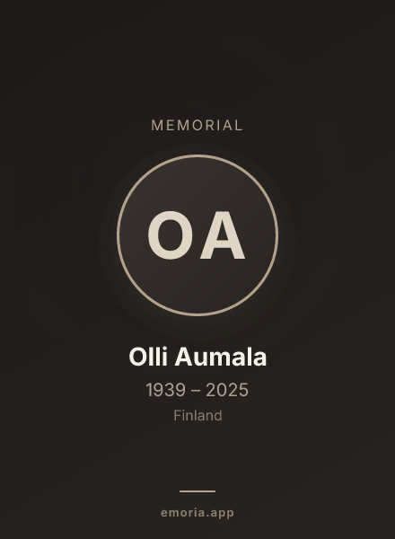 Memorial portrait of Olli Aumala