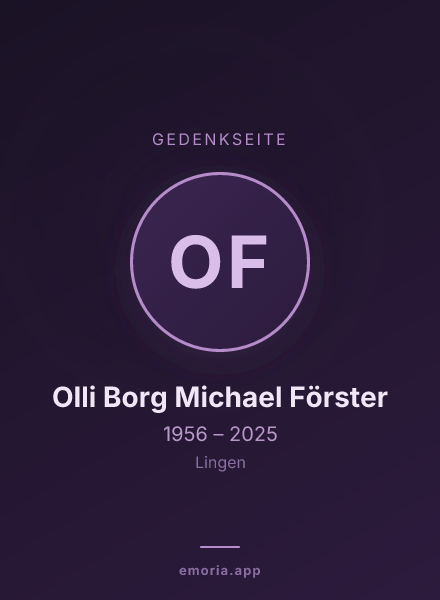 Gedenkportrait von Olli Borg Michael Förster