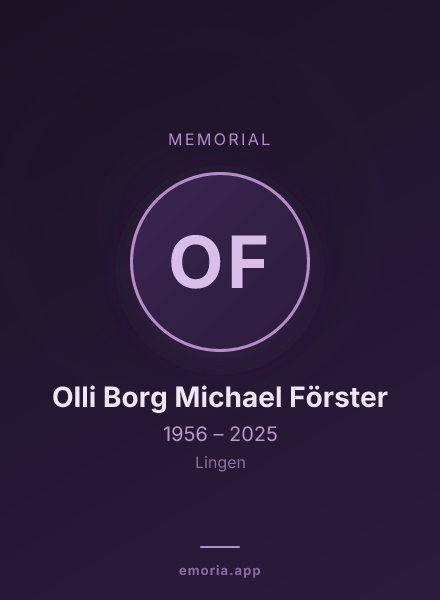 Memorial portrait of Olli Borg Michael Förster