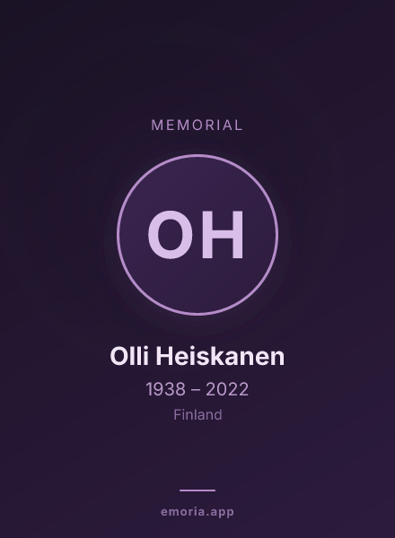 Memorial portrait of Olli Heiskanen