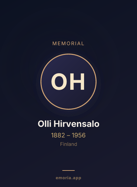 Memorial portrait of Olli Hirvensalo