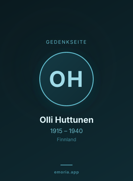 Gedenkportrait von Olli Huttunen