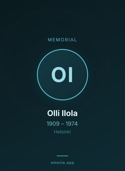Memorial portrait of Olli Ilola