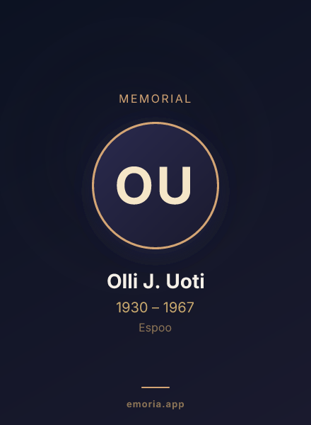 Memorial portrait of Olli J. Uoti