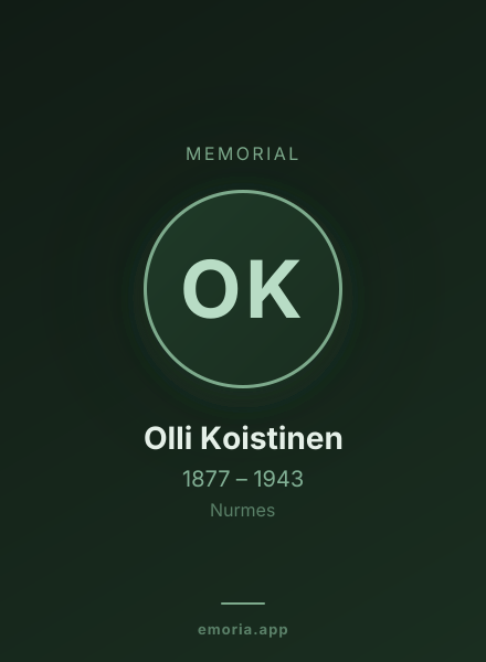 Memorial portrait of Olli Koistinen