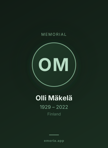 Memorial portrait of Olli Mäkelä
