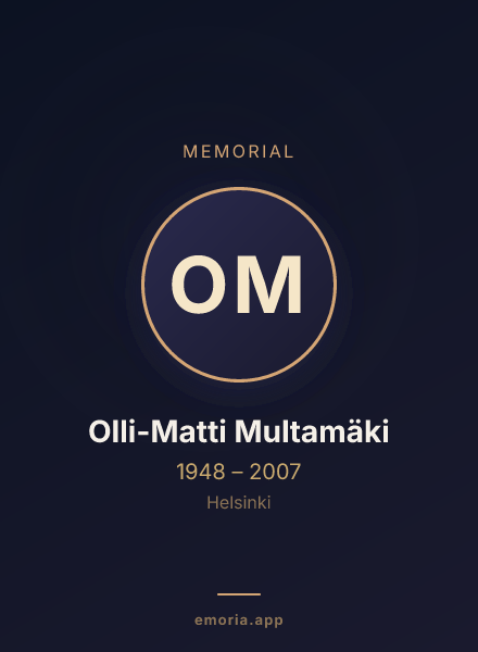 Memorial portrait of Olli-Matti Multamäki