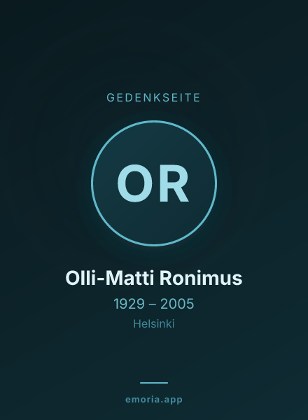 Gedenkportrait von Olli-Matti Ronimus