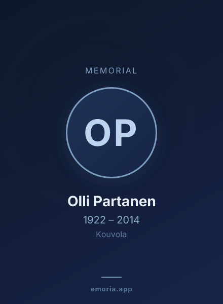 Memorial portrait of Olli Partanen