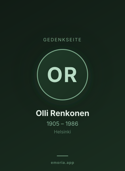 Gedenkportrait von Olli Renkonen
