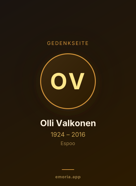 Gedenkportrait von Olli Valkonen