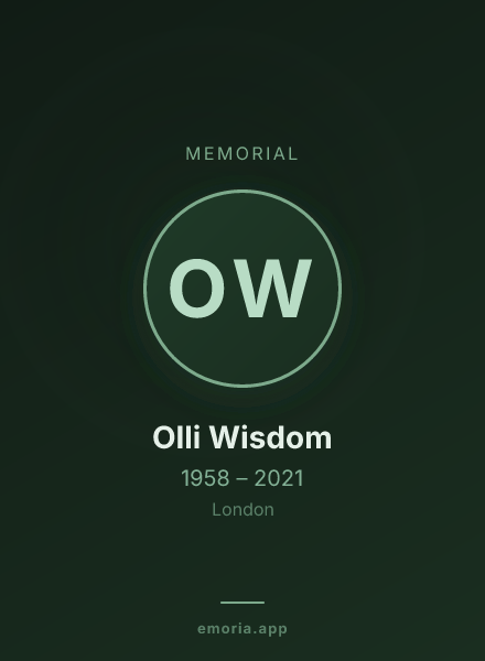 Memorial portrait of Olli Wisdom