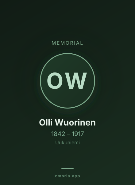 Memorial portrait of Olli Wuorinen