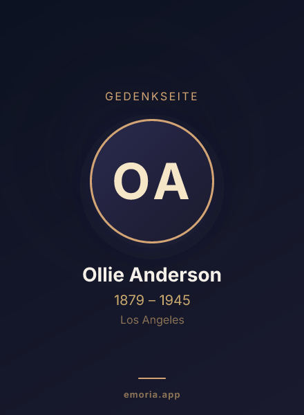 Gedenkportrait von Ollie Anderson