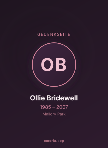 Gedenkportrait von Ollie Bridewell