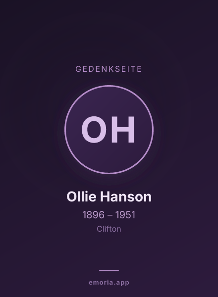 Gedenkportrait von Ollie Hanson
