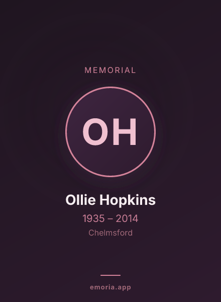 Memorial portrait of Ollie Hopkins