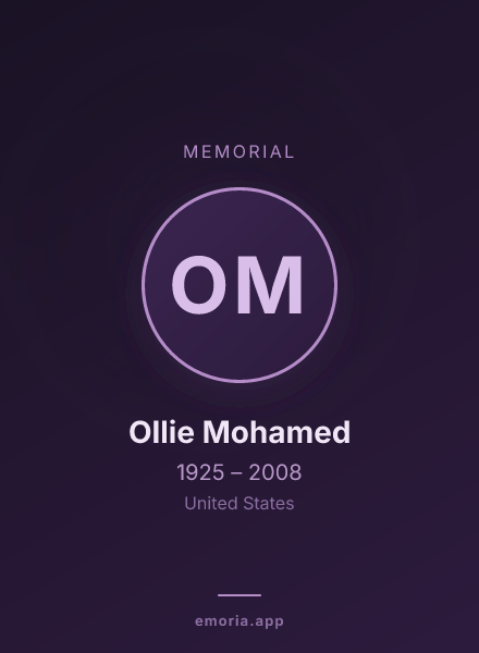 Memorial portrait of Ollie Mohamed