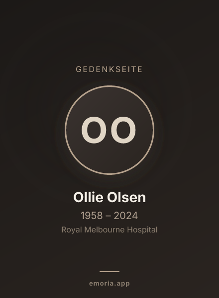Gedenkportrait von Ollie Olsen