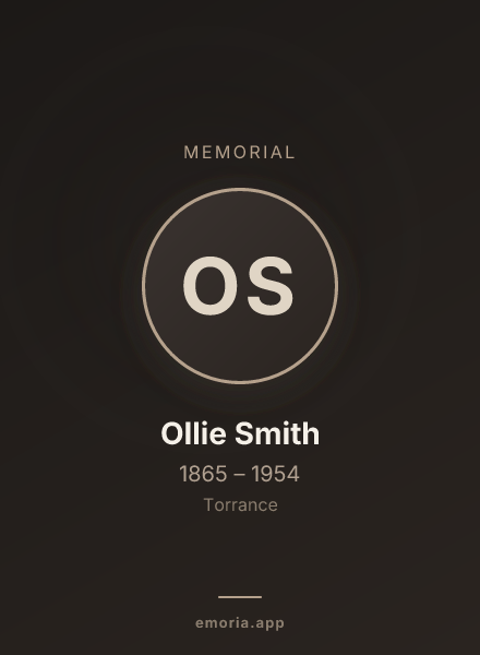Memorial portrait of Ollie Smith