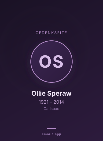 Gedenkportrait von Ollie Speraw