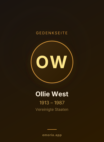 Gedenkportrait von Ollie West