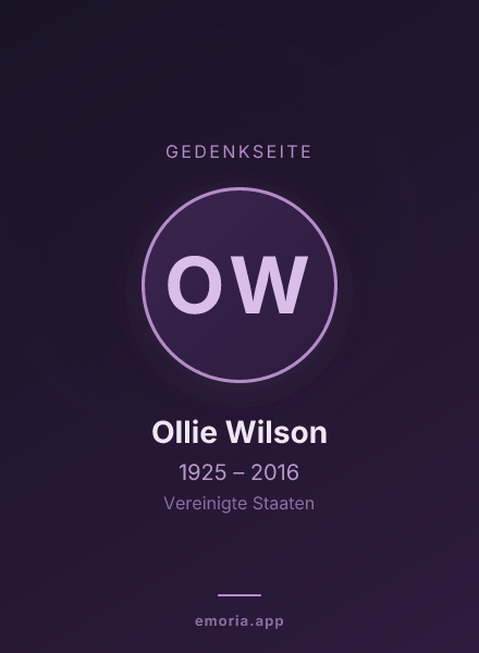 Gedenkportrait von Ollie Wilson