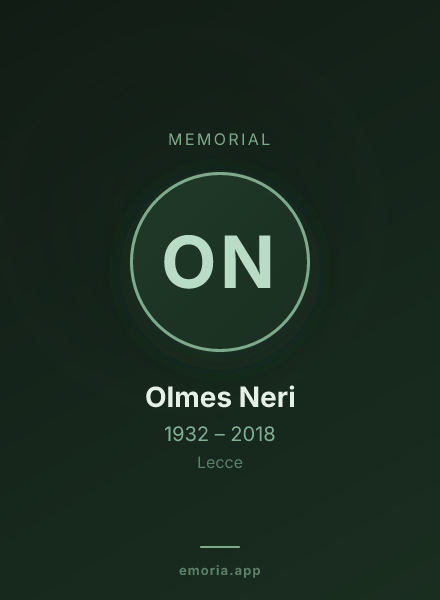 Memorial portrait of Olmes Neri