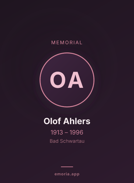 Memorial portrait of Olof Ahlers