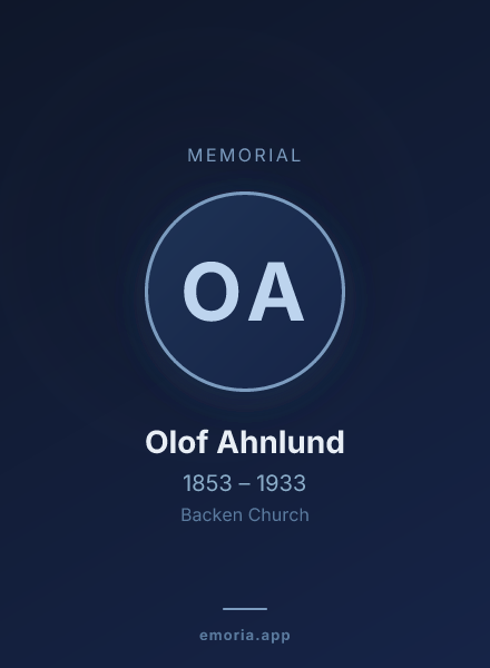 Memorial portrait of Olof Ahnlund
