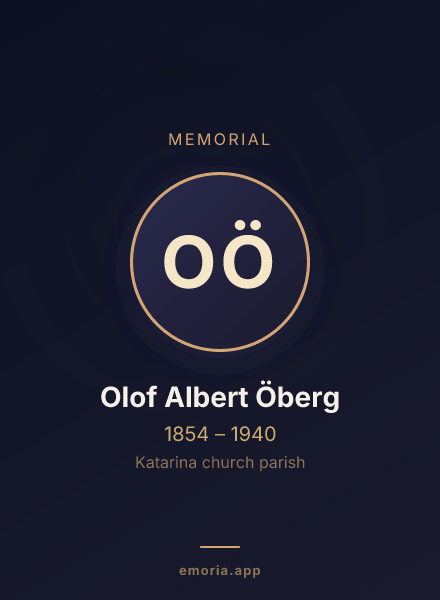 Memorial portrait of Olof Albert Öberg