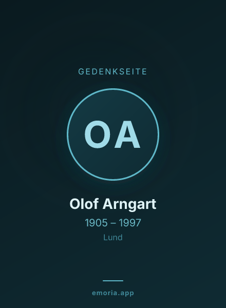 Gedenkportrait von Olof Arngart