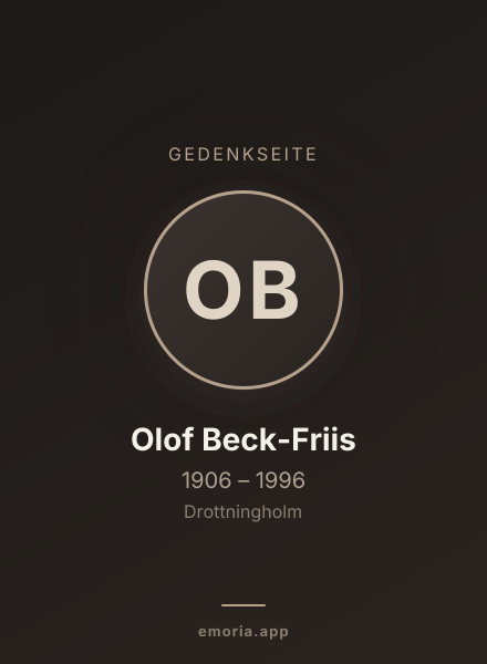 Gedenkportrait von Olof Beck-Friis