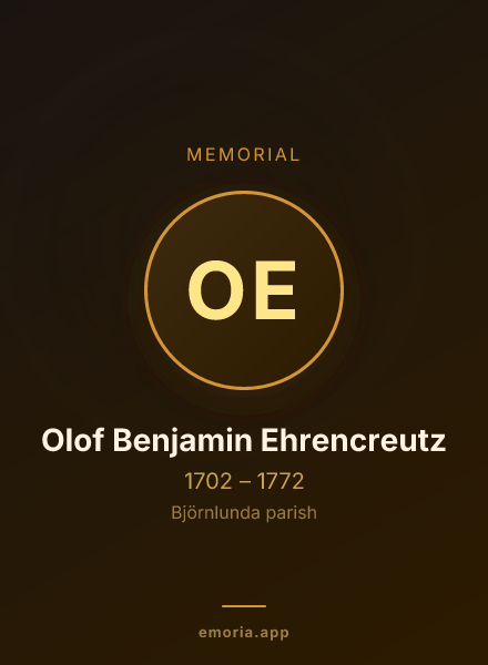 Memorial portrait of Olof Benjamin Ehrencreutz