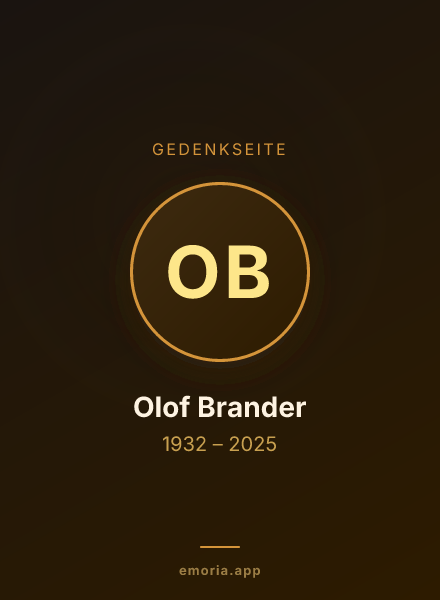 Gedenkportrait von Olof Brander