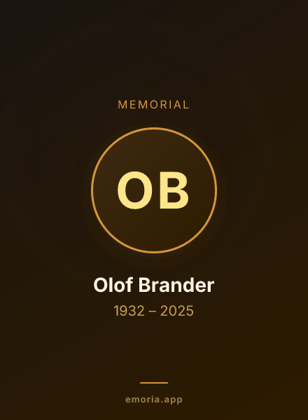Memorial portrait of Olof Brander
