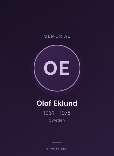 Memorial portrait of Olof Eklund