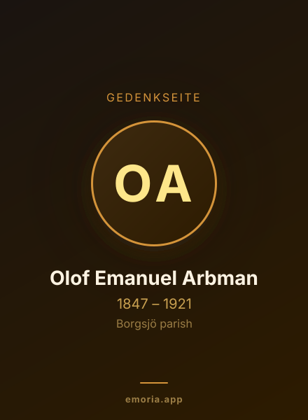 Gedenkportrait von Olof Emanuel Arbman