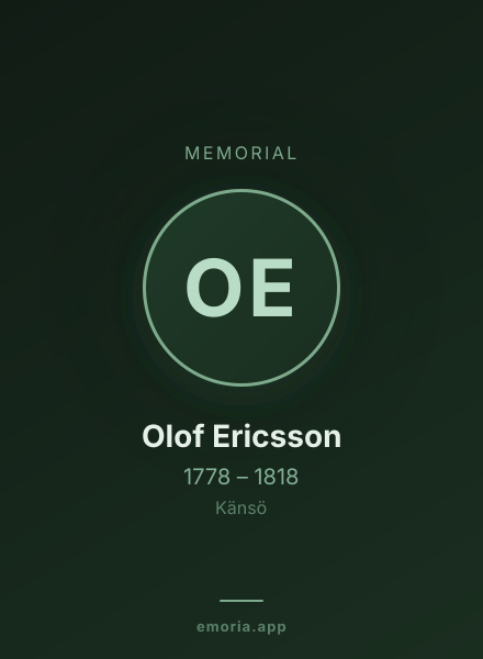 Memorial portrait of Olof Ericsson