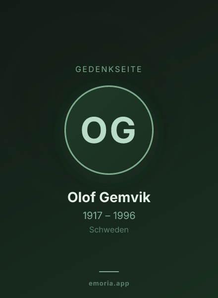Gedenkportrait von Olof Gemvik