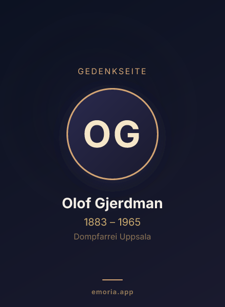 Gedenkportrait von Olof Gjerdman